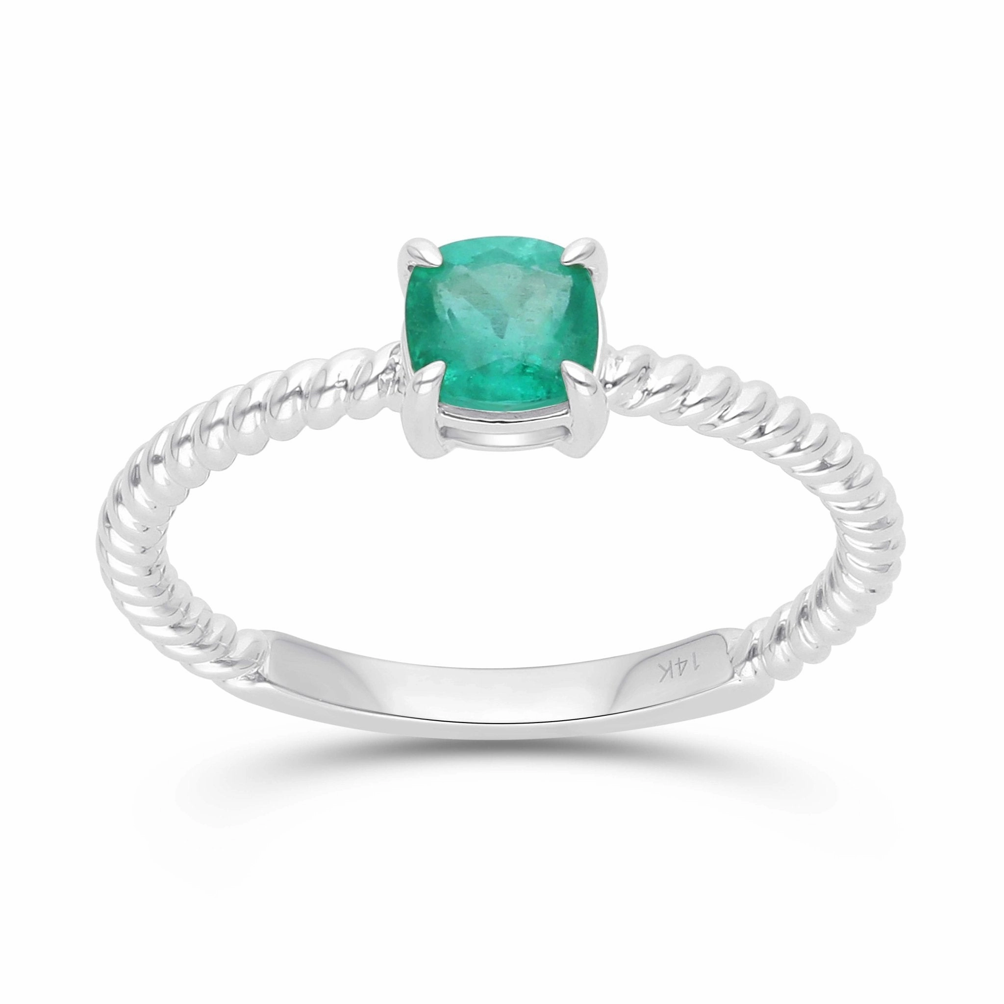 Emerald Rope Stackable Ring - YG