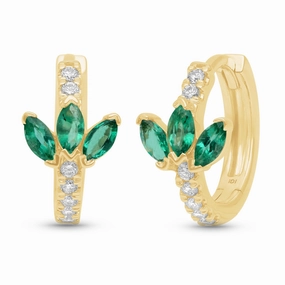 Emerald Trio Earrings - YG