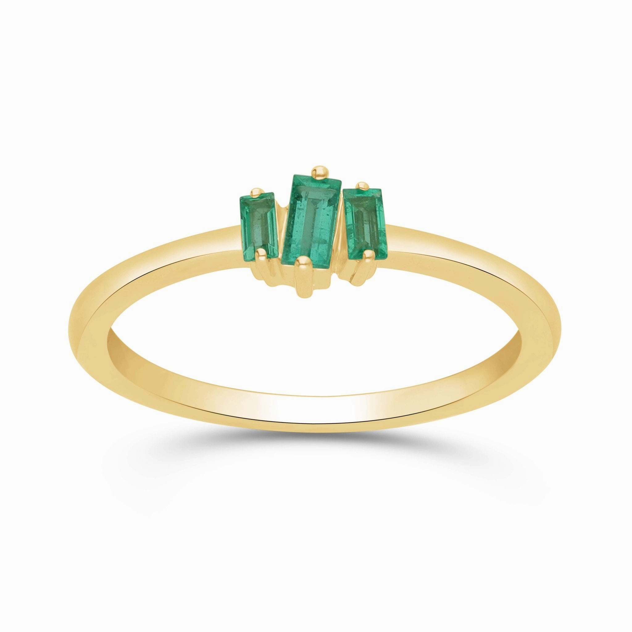 Emerald Trio Stackable Ring - WG