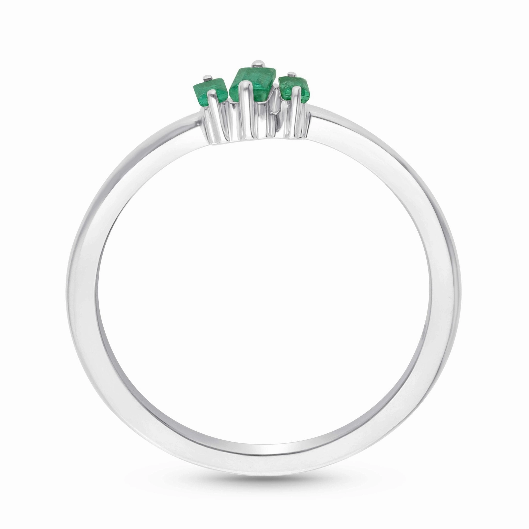 Emerald Trio Stackable Ring - WG