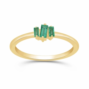 Emerald Trio Stackable Ring - YG