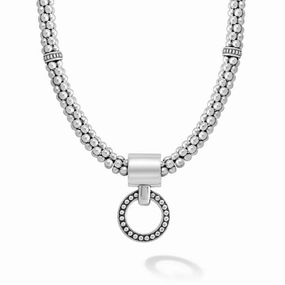 Enso Beaded Circle Pendant Necklace