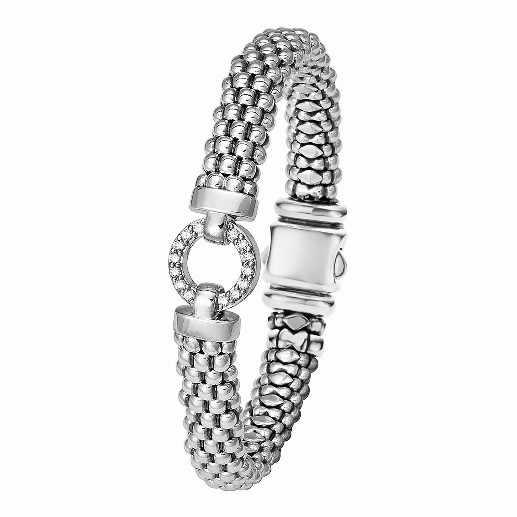 Enso Diamond Circle Caviar Bracelet | 9mm