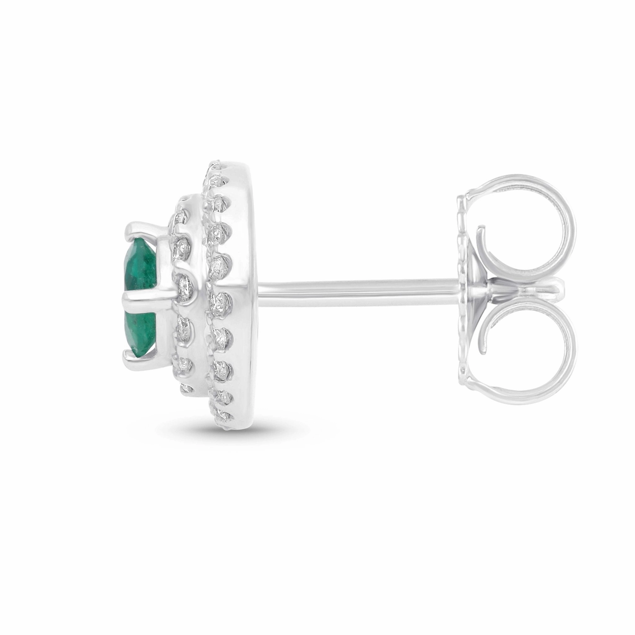 Esmeralda Double Halo Earrings - WG