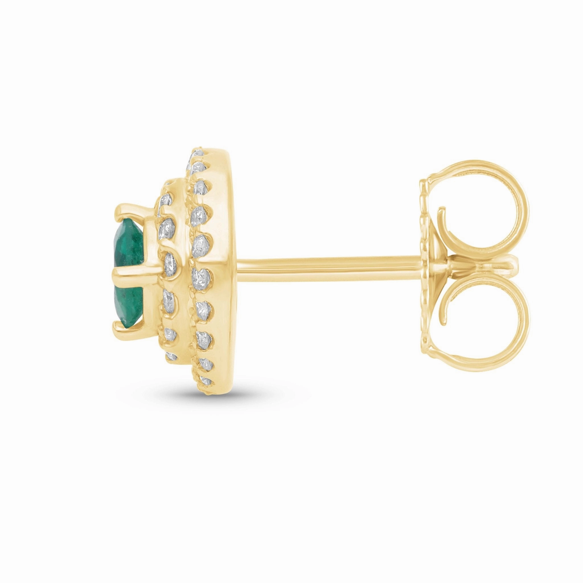 Esmeralda Double Halo Earrings - YG