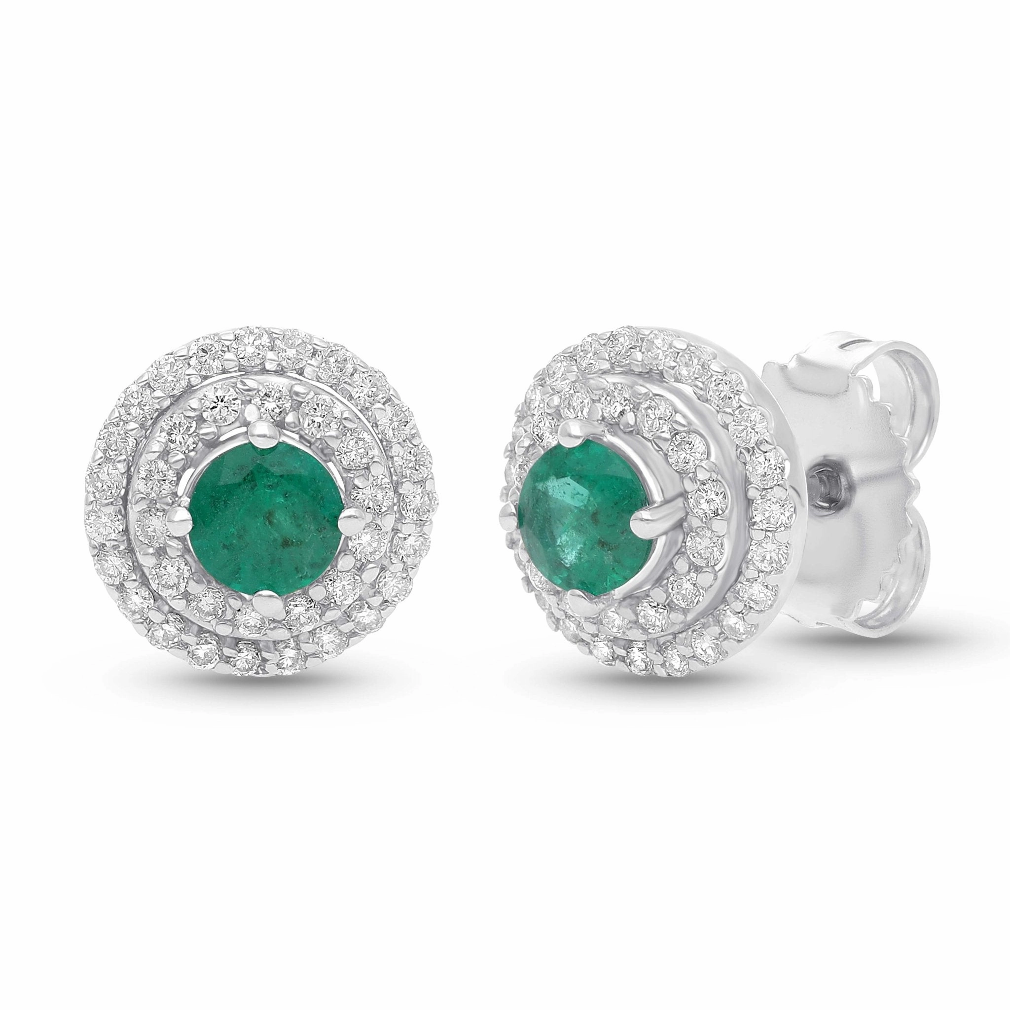 Esmeralda Double Halo Earrings - YG