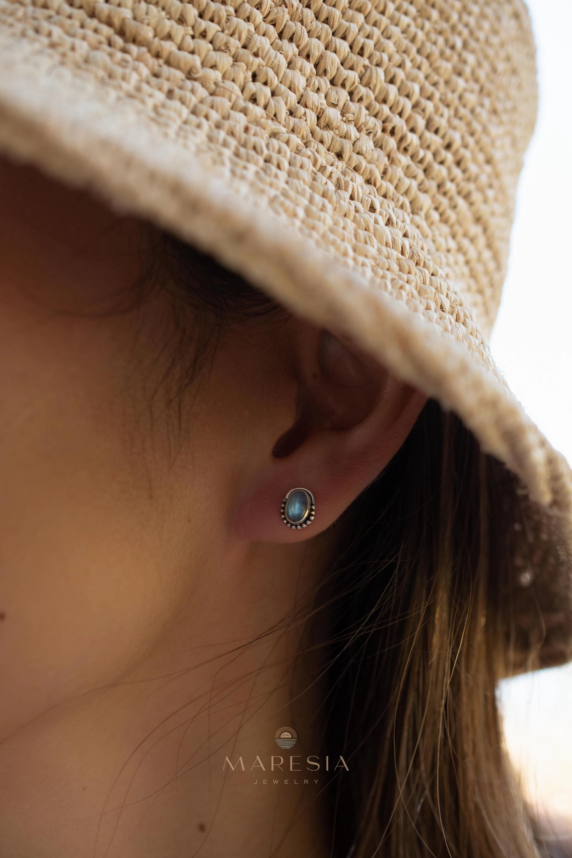 Eva Earrings ~ Moonstone Earrings ~ Sterling Silver 925 ~ ME017