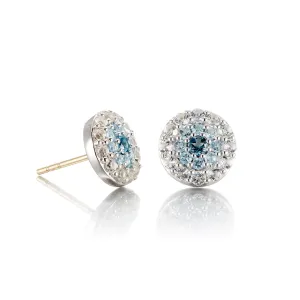 Evil Eye Earrings in Blue & White Topaz