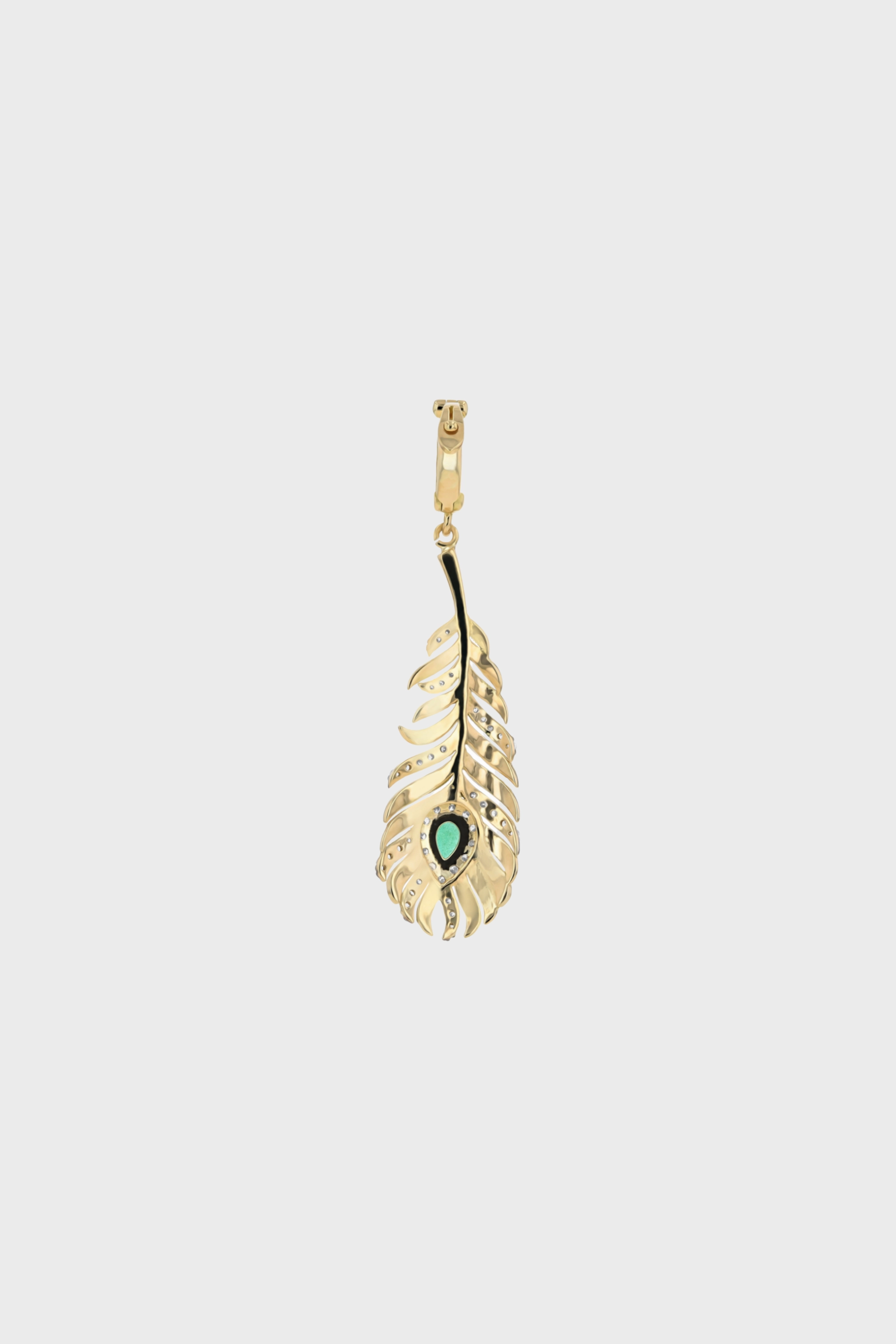 Feather Pendant, Yellow Gold