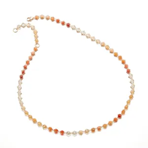 Fire Opal Woven Necklace