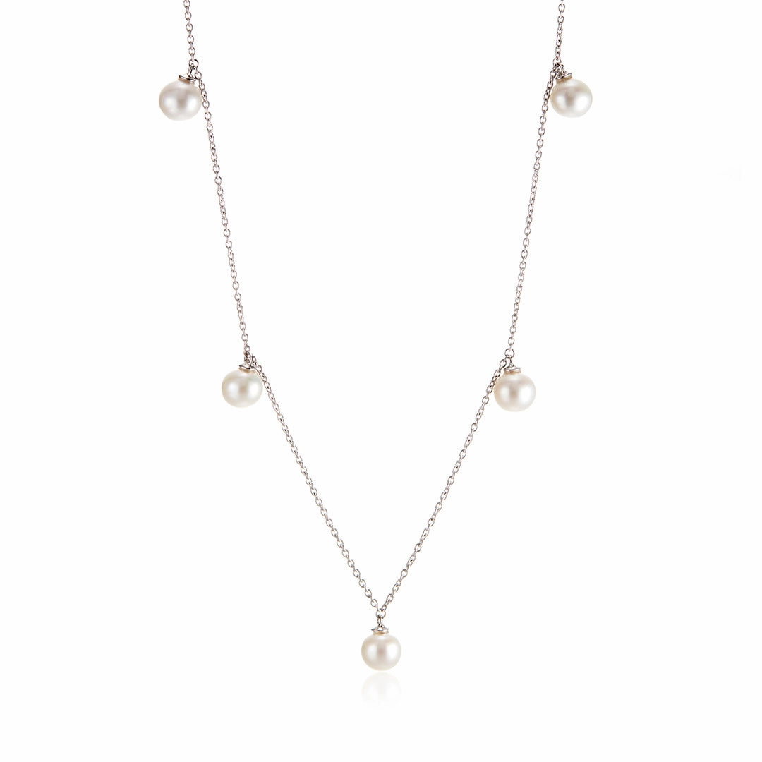 Five-Station Pearl Drop Necklace