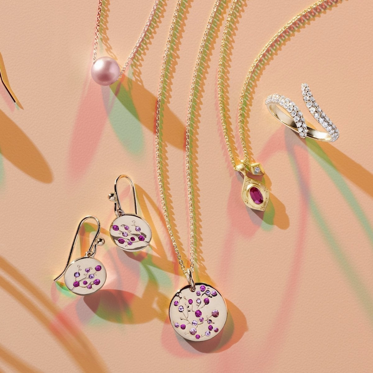 Floating Pink Pearl Necklace
