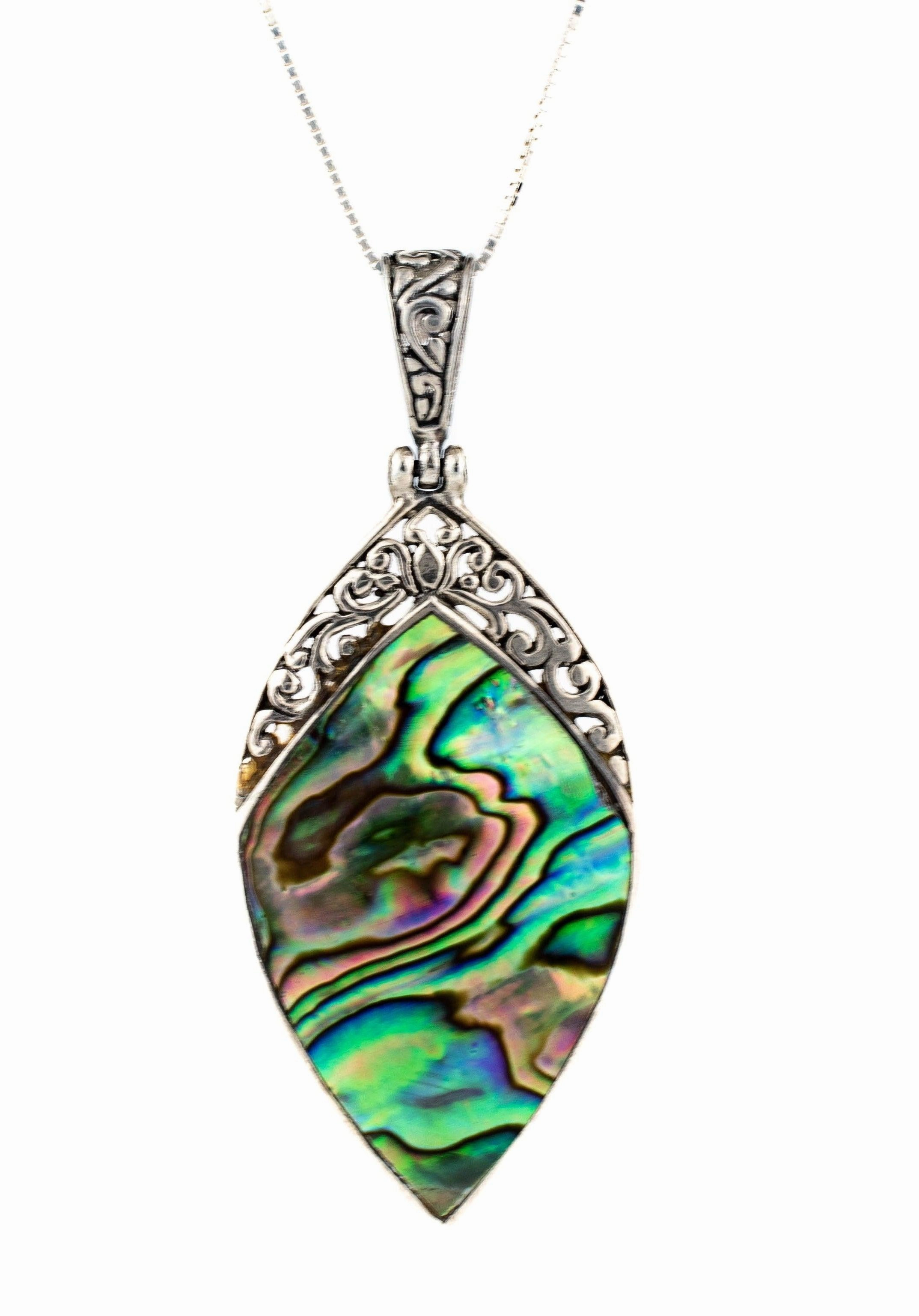 Flora Pendant ~ Abalone or Mother of Pearl ~ Sterling Silver 925 ~ SMP002