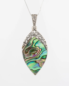 Flora Pendant ~ Abalone or Mother of Pearl ~ Sterling Silver 925 ~ SMP002