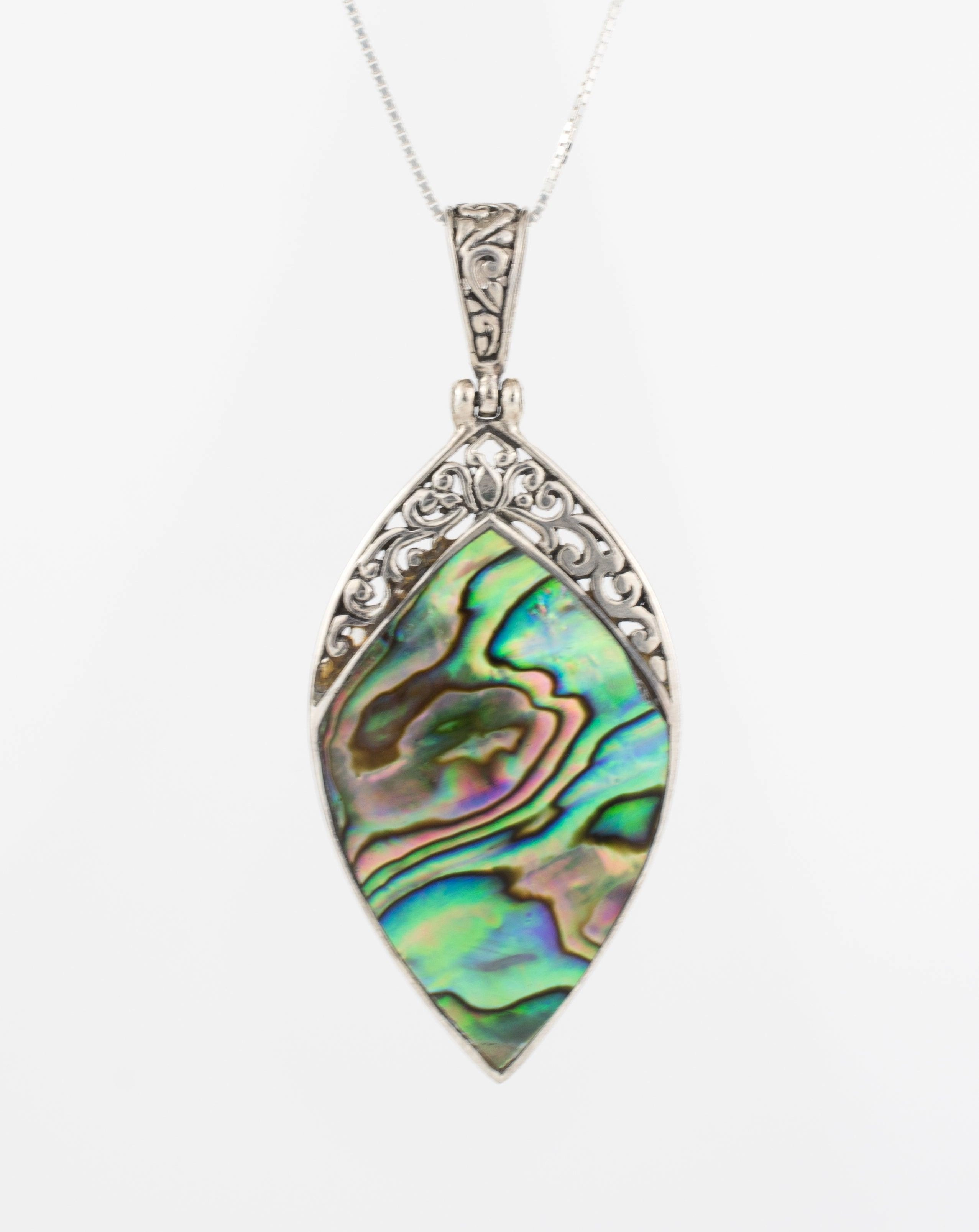 Flora Pendant ~ Abalone or Mother of Pearl ~ Sterling Silver 925 ~ SMP002