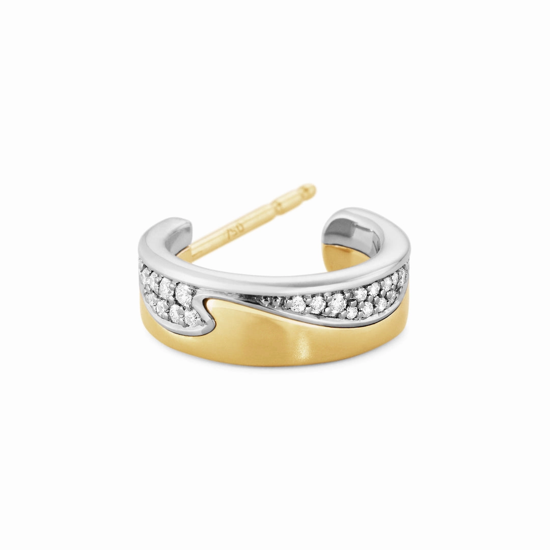Fusion Multi-Gold & Diamond Hoop Earrings