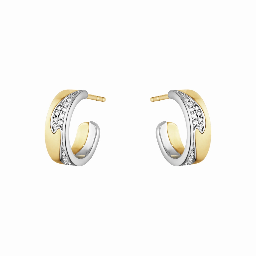 Fusion Multi-Gold & Diamond Hoop Earrings
