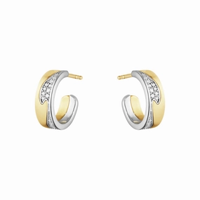 Fusion Multi-Gold & Diamond Hoop Earrings