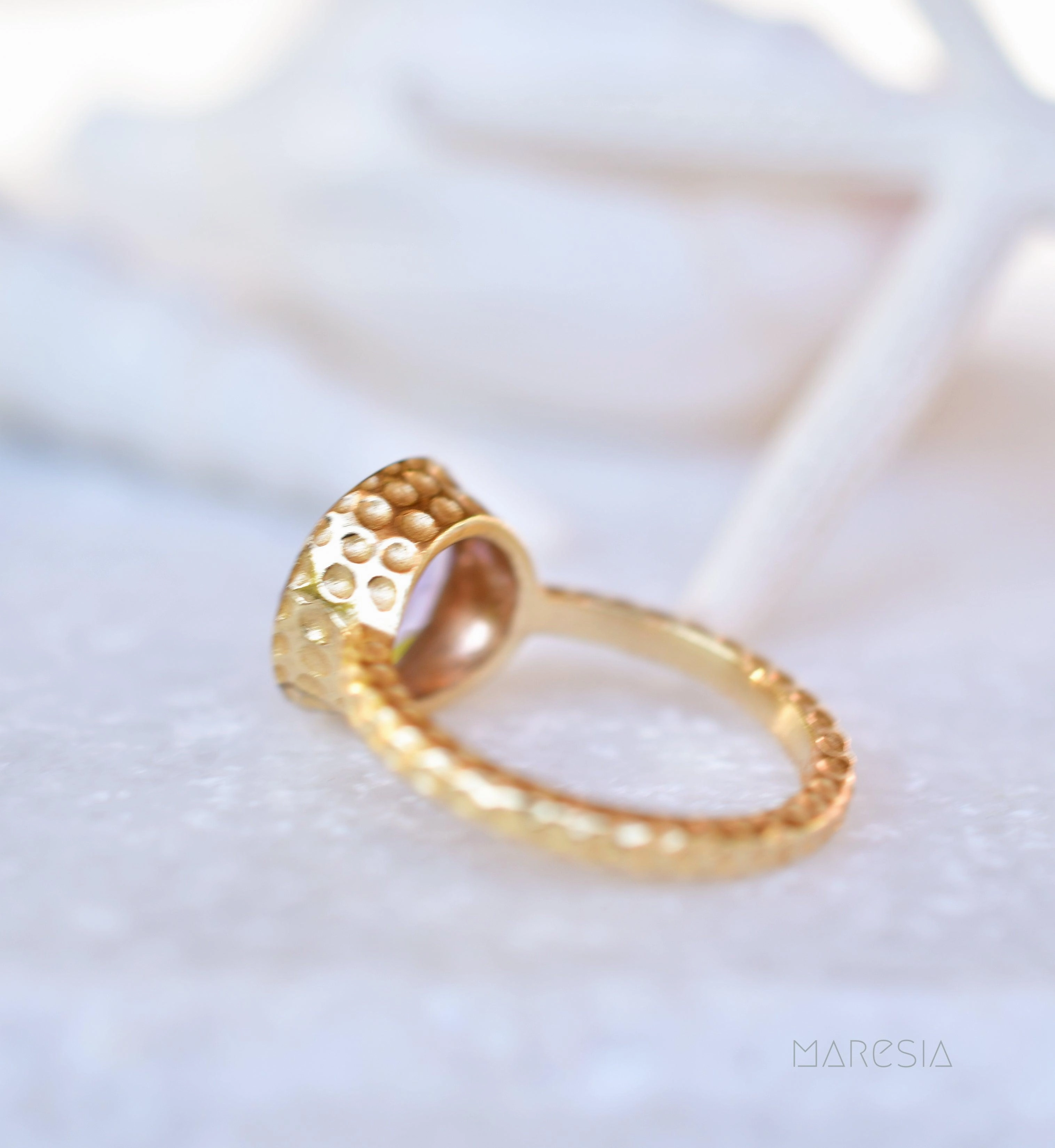 Gabi Amethyst Gold Ring ~ 18k Gold Plated ~ SMR111
