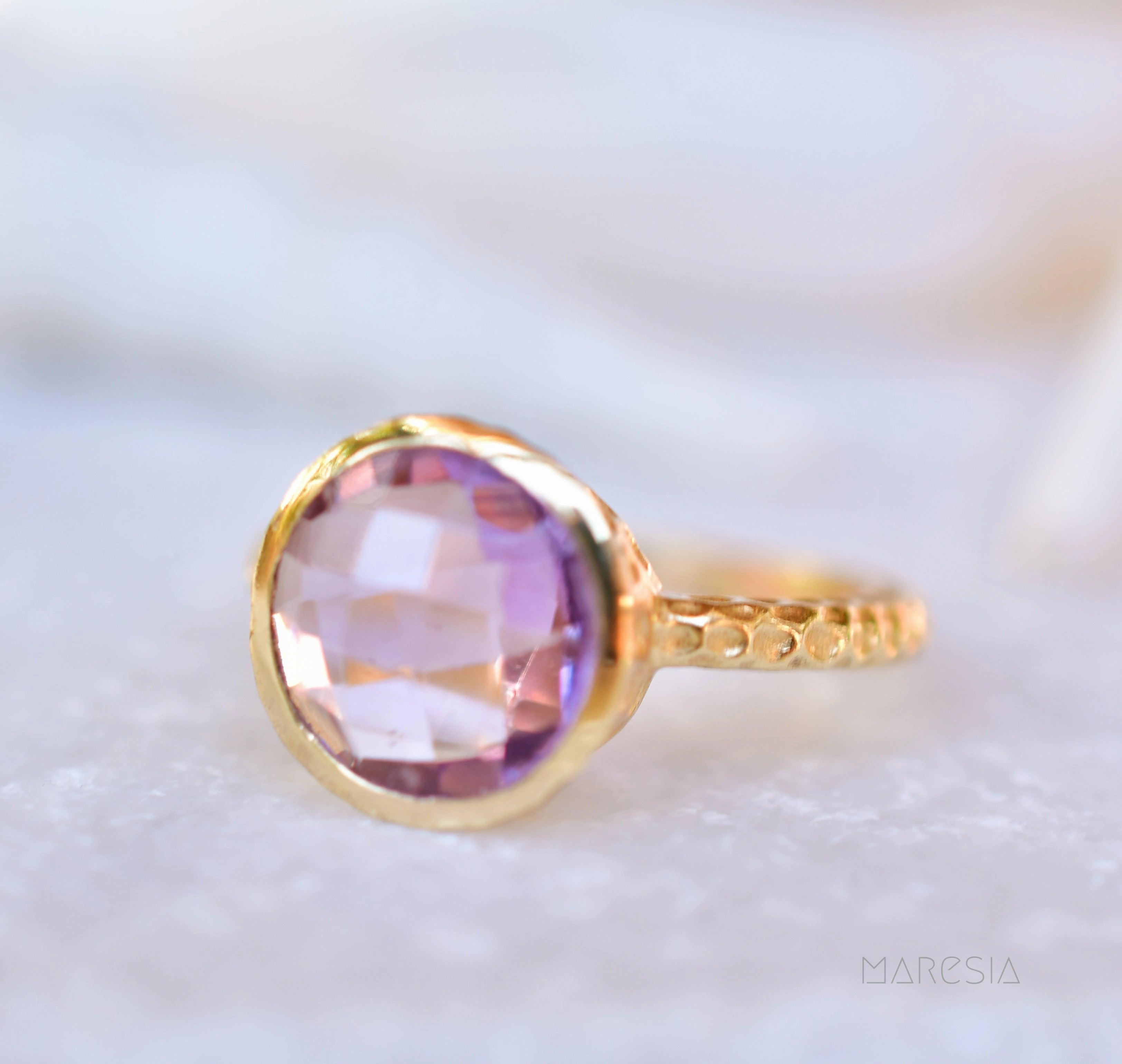 Gabi Amethyst Gold Ring ~ 18k Gold Plated ~ SMR111