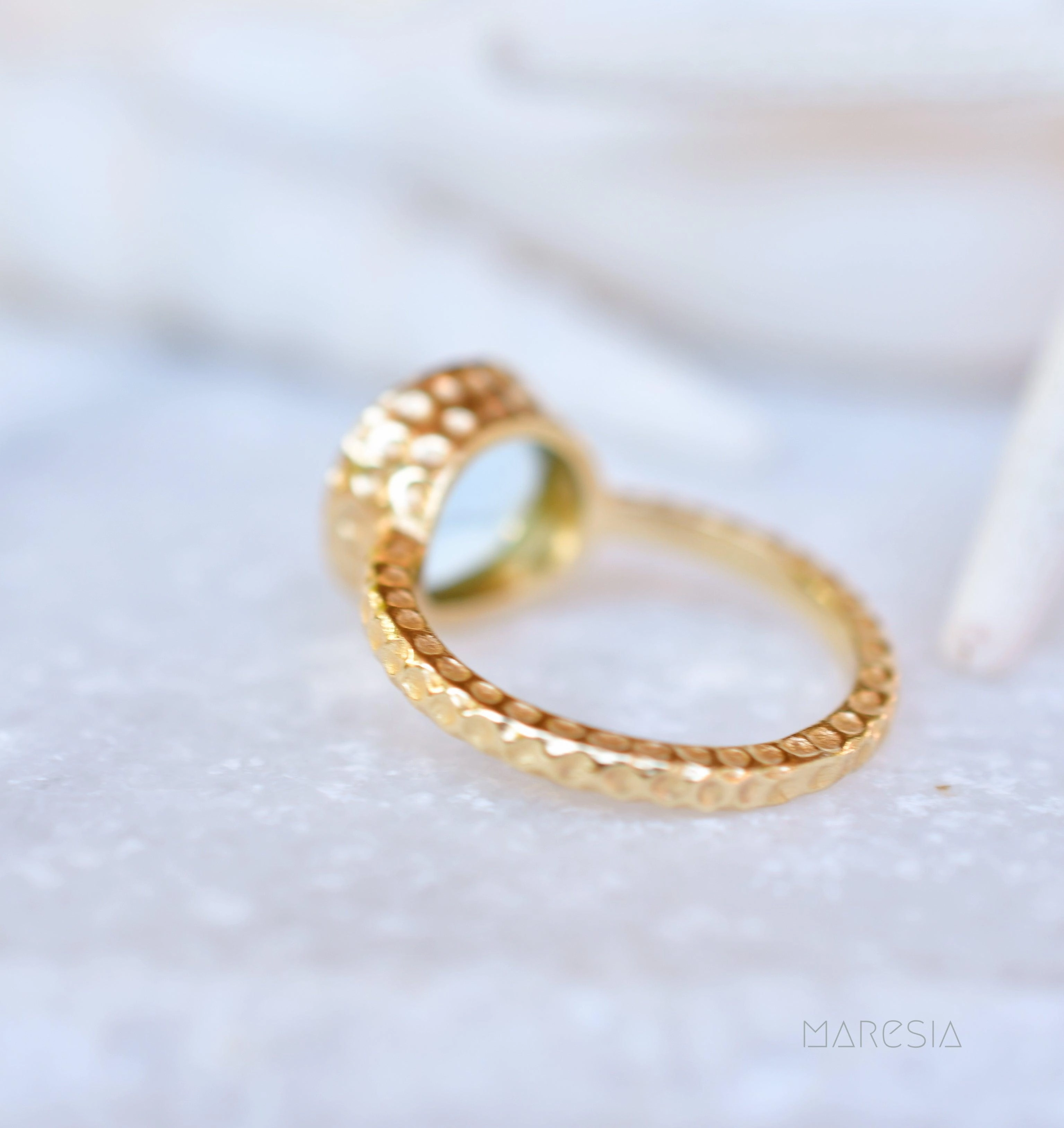 Gabi Blue Topaz Ring ~ 18k Gold Plated ~ SMR113