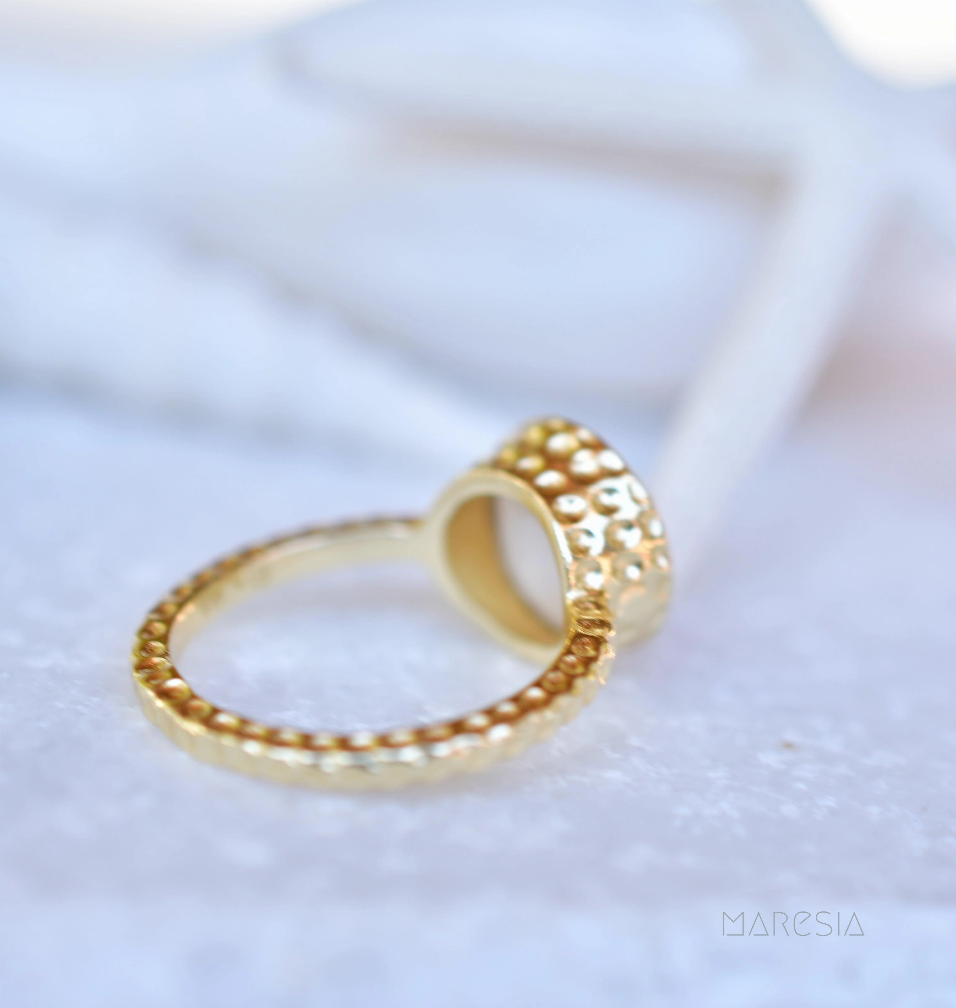 Gabi Rainbow Moonstone Ring  ~ 18k Gold Plated ~ SMR107
