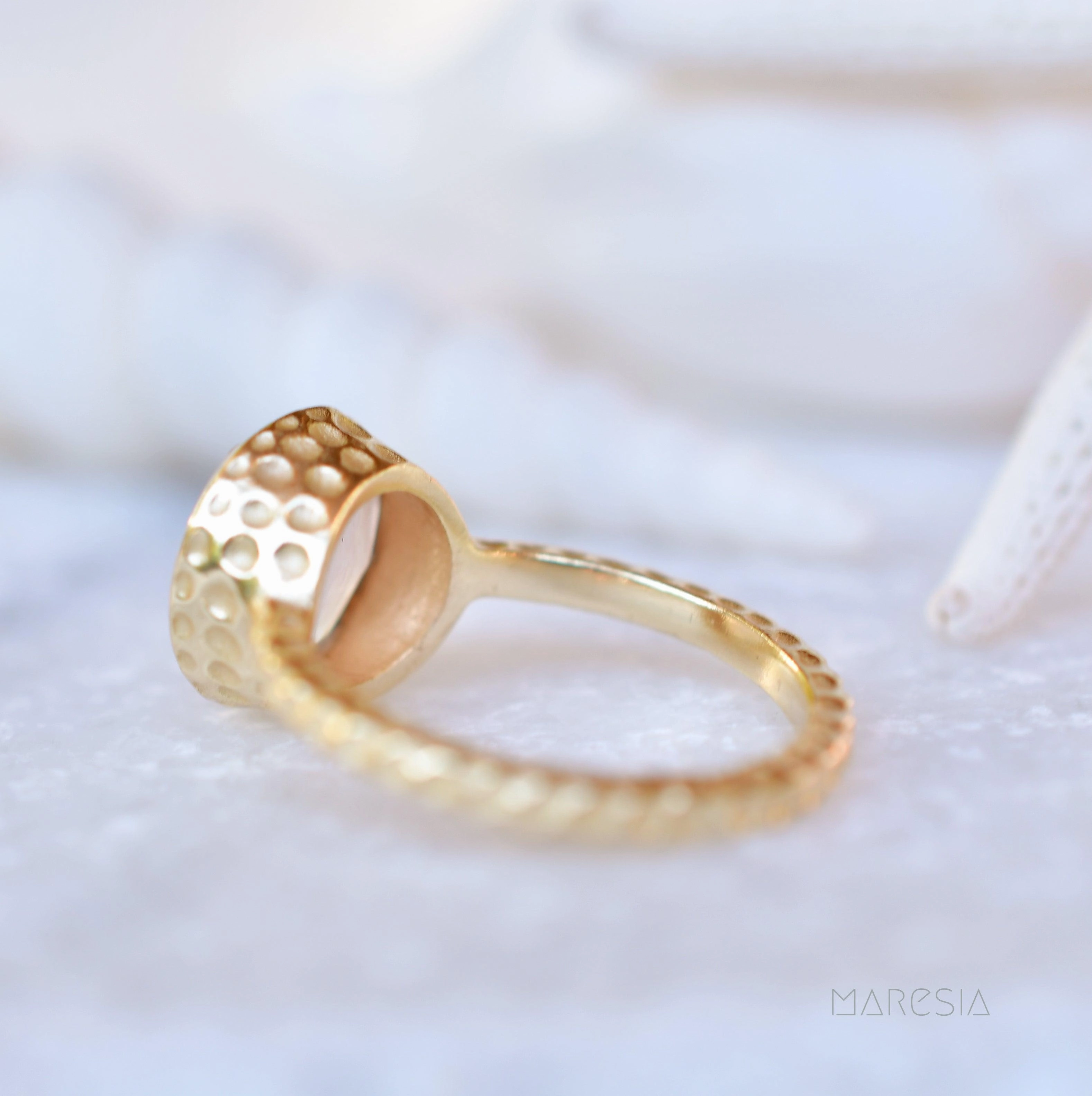 Gabi Yellow Topaz hydro Gold Ring ~ 18k Gold Plated ~ SMR109