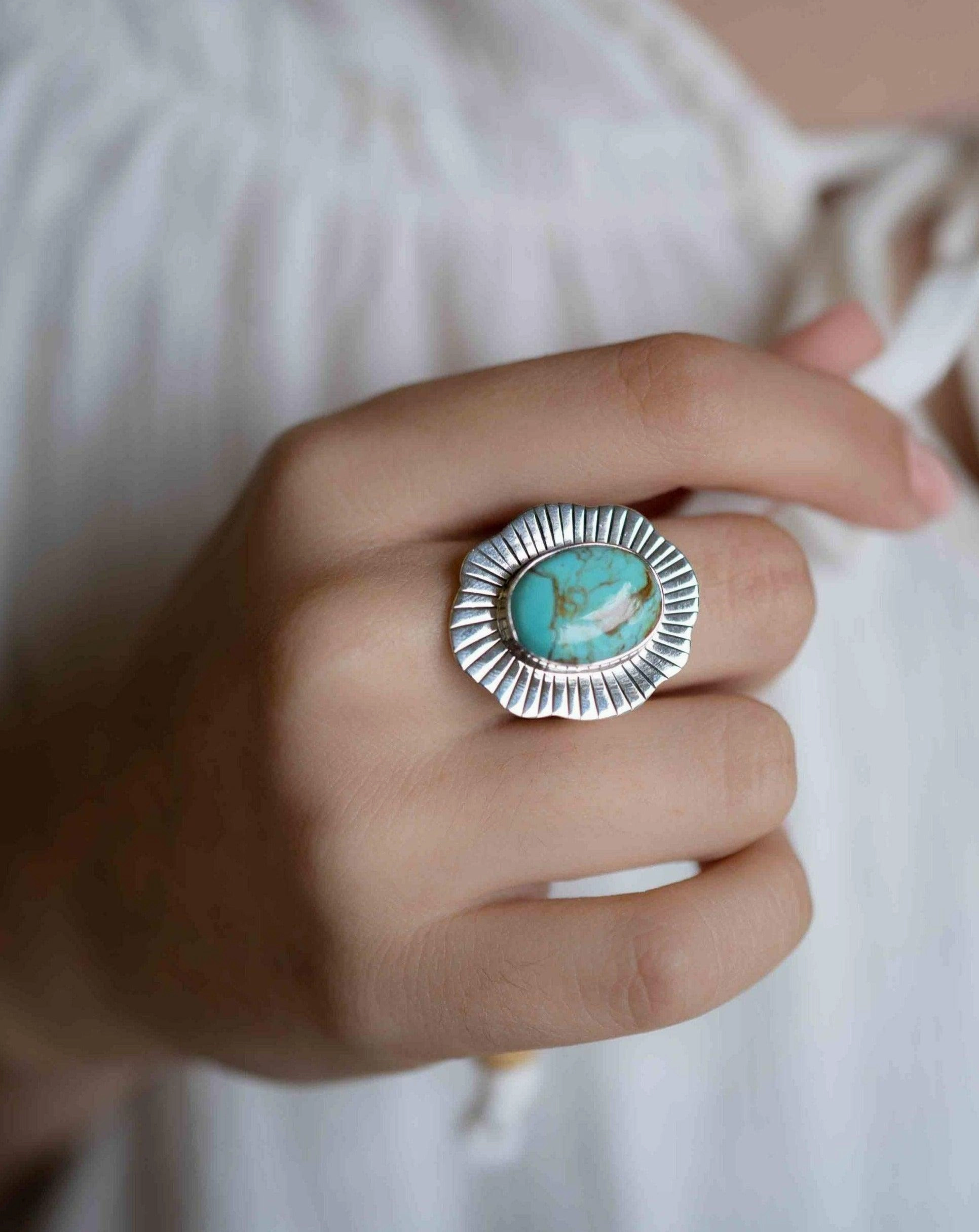 Gaby Ring ~ Turquoise ~ Sterling Silver 925 ~ MR281