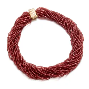 Garnet 20-Strand Twist Necklace