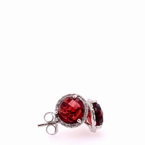Garnet and Diamond Earrings