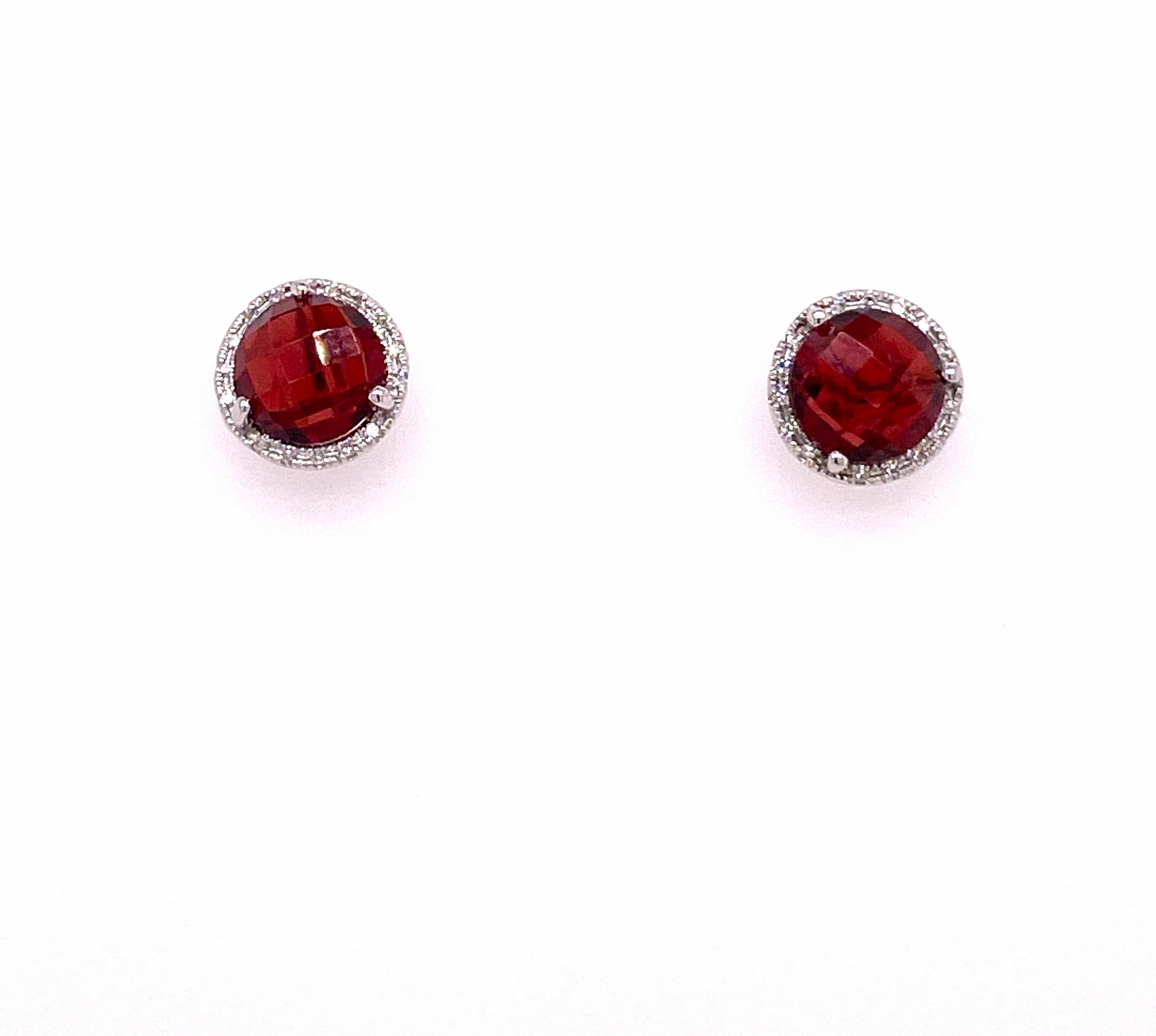 Garnet and Diamond Earrings