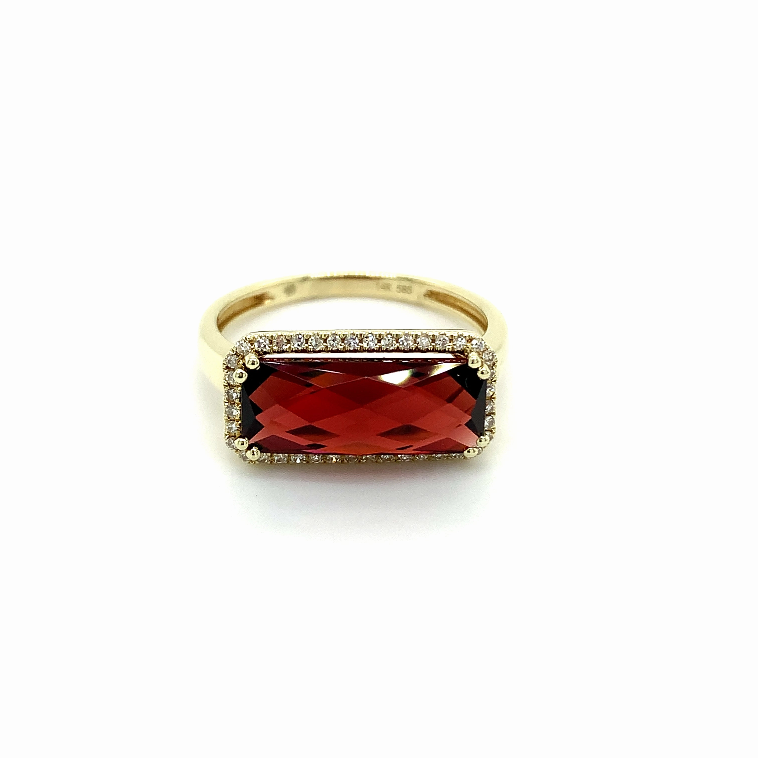 Garnet Bar Ring