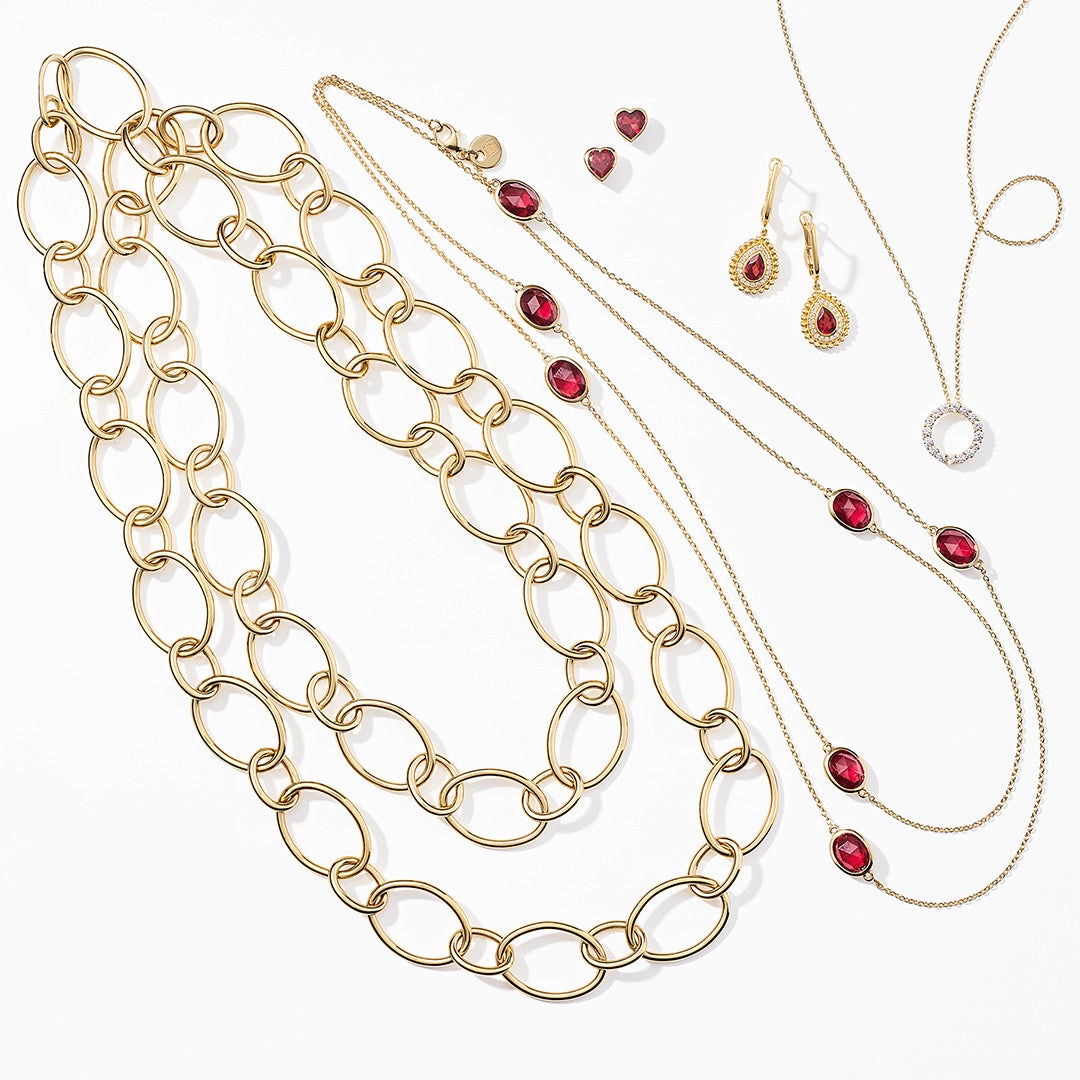 Garnet Heart Earrings