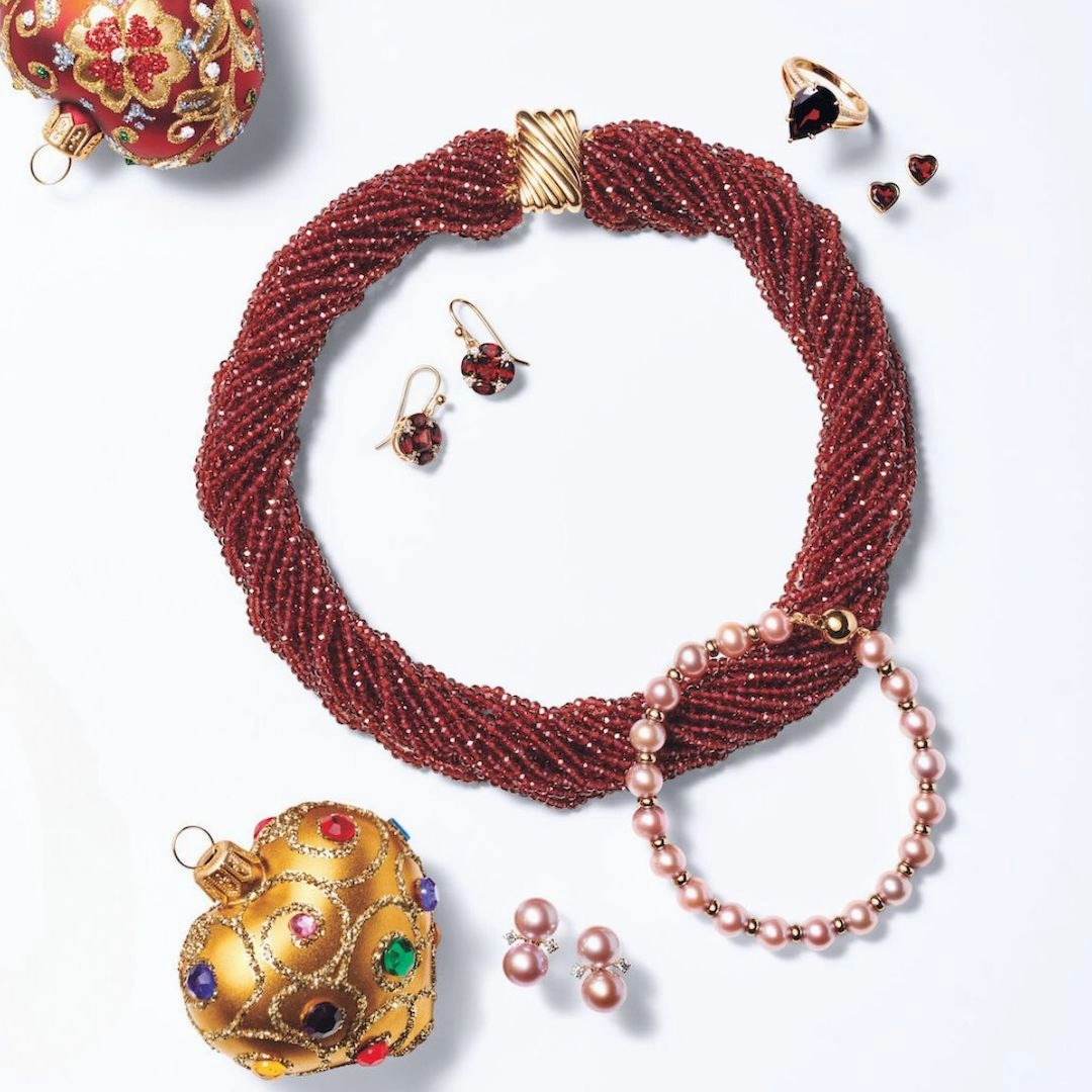Garnet Heart Earrings
