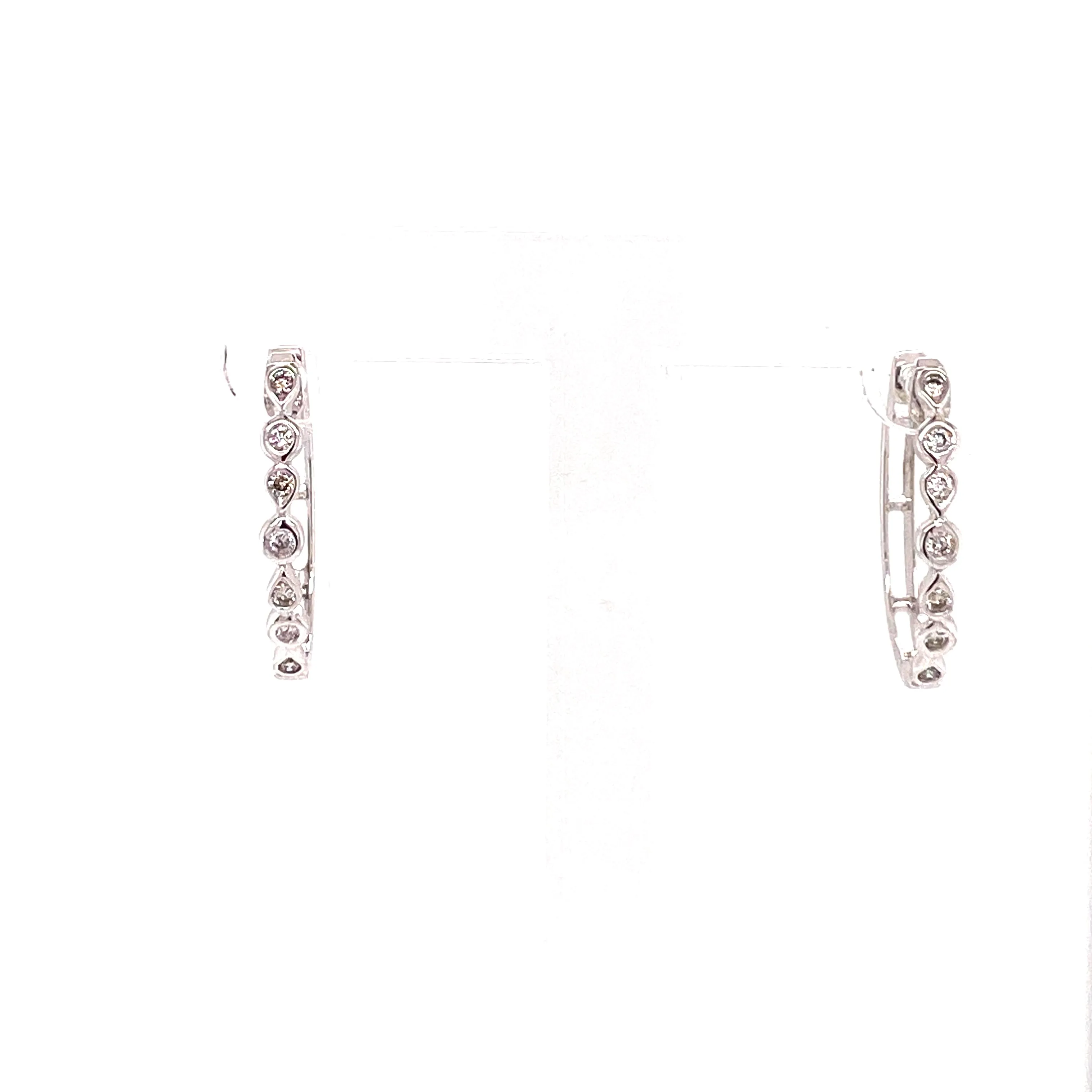 Geometric Diamond Hoop Earrings