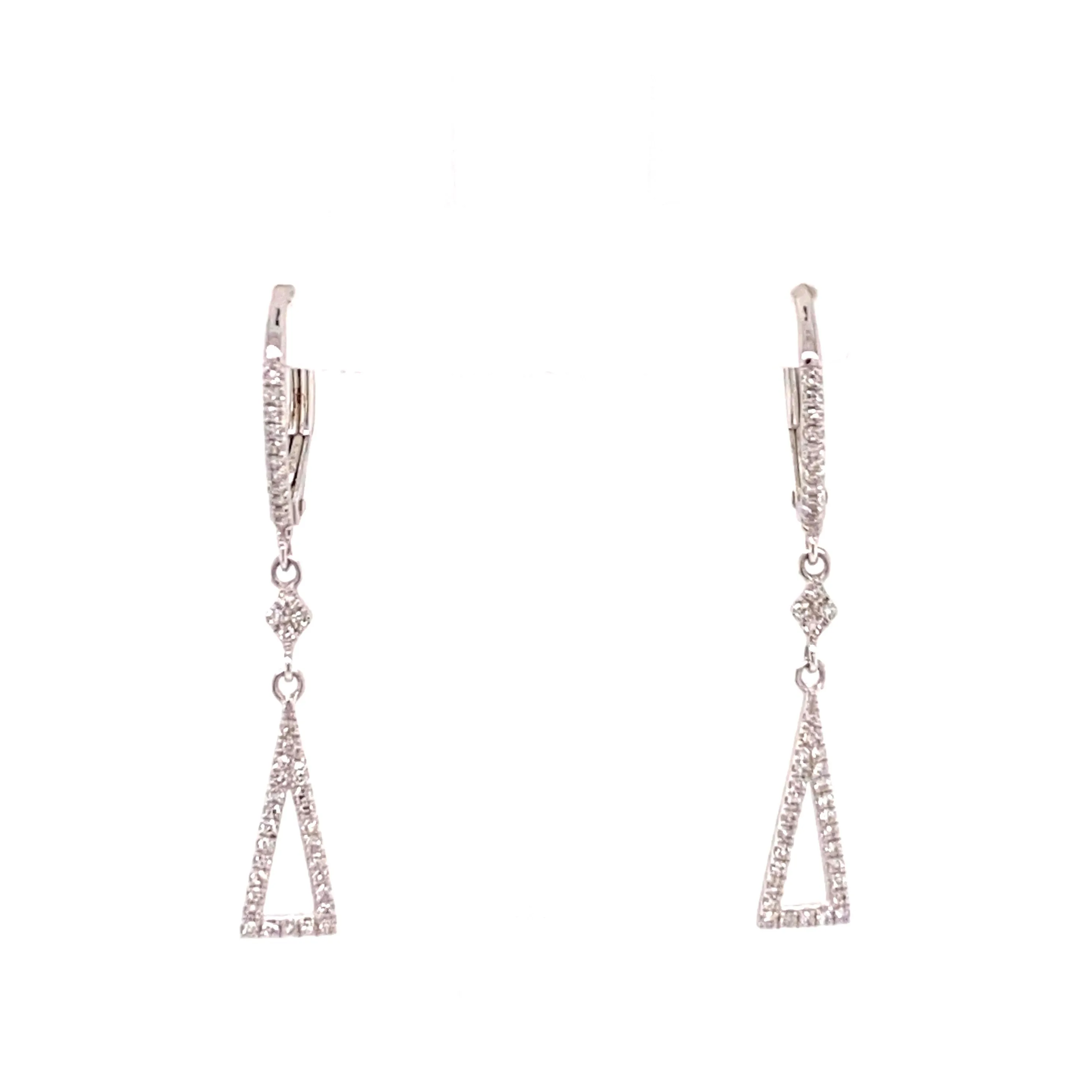 Geometric Drop Diamond Earrings