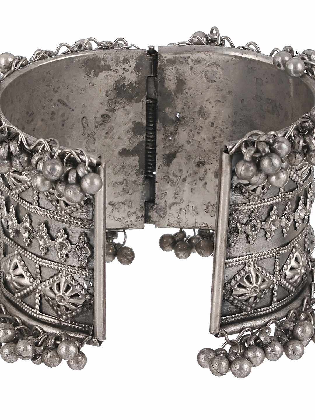 German Silver Oxidised Silver-Plated Bangle-Style Bracelet