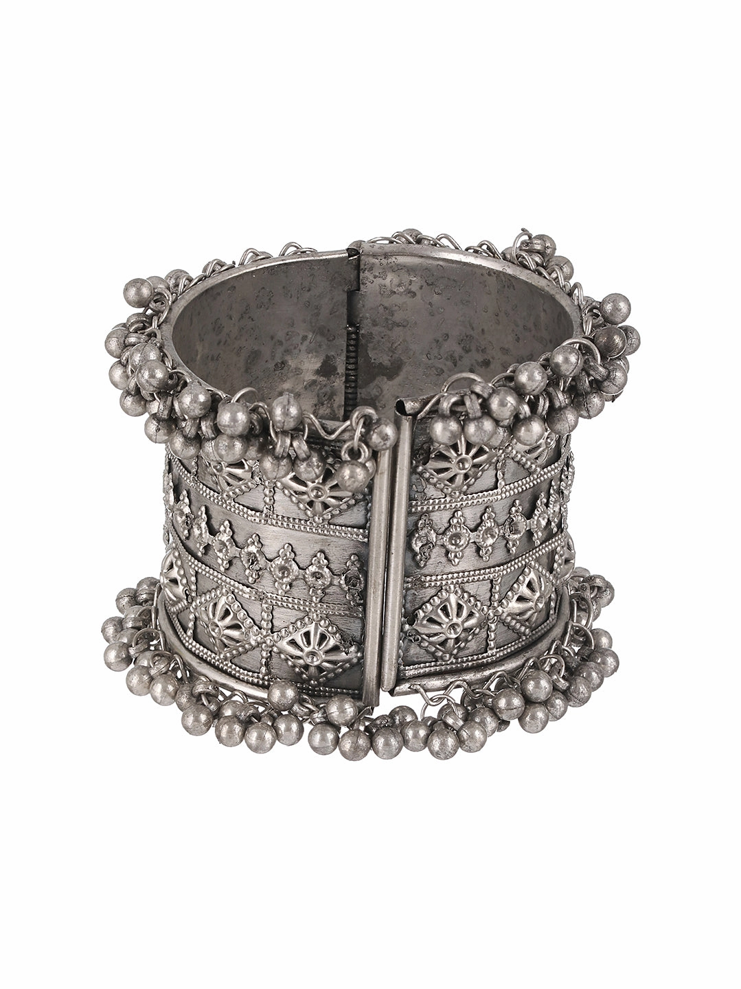 German Silver Oxidised Silver-Plated Bangle-Style Bracelet