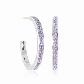 Gigi Hoop Earrings in Amethyst