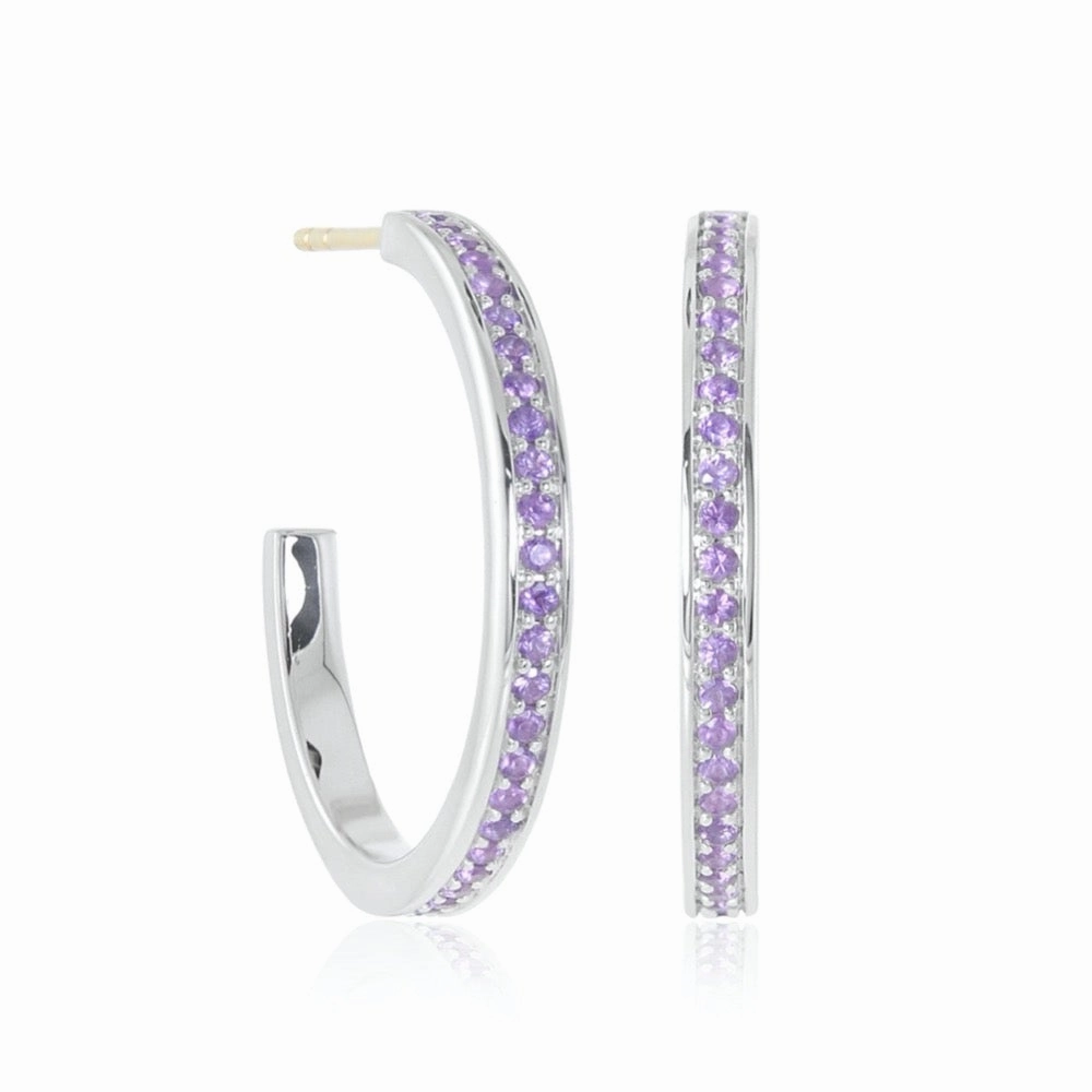 Gigi Hoop Earrings in Amethyst