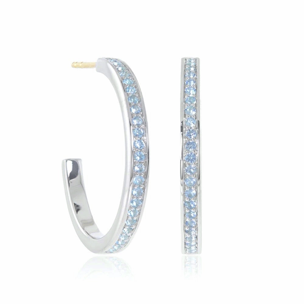 Gigi Hoop Earrings in Swiss Blue Topaz