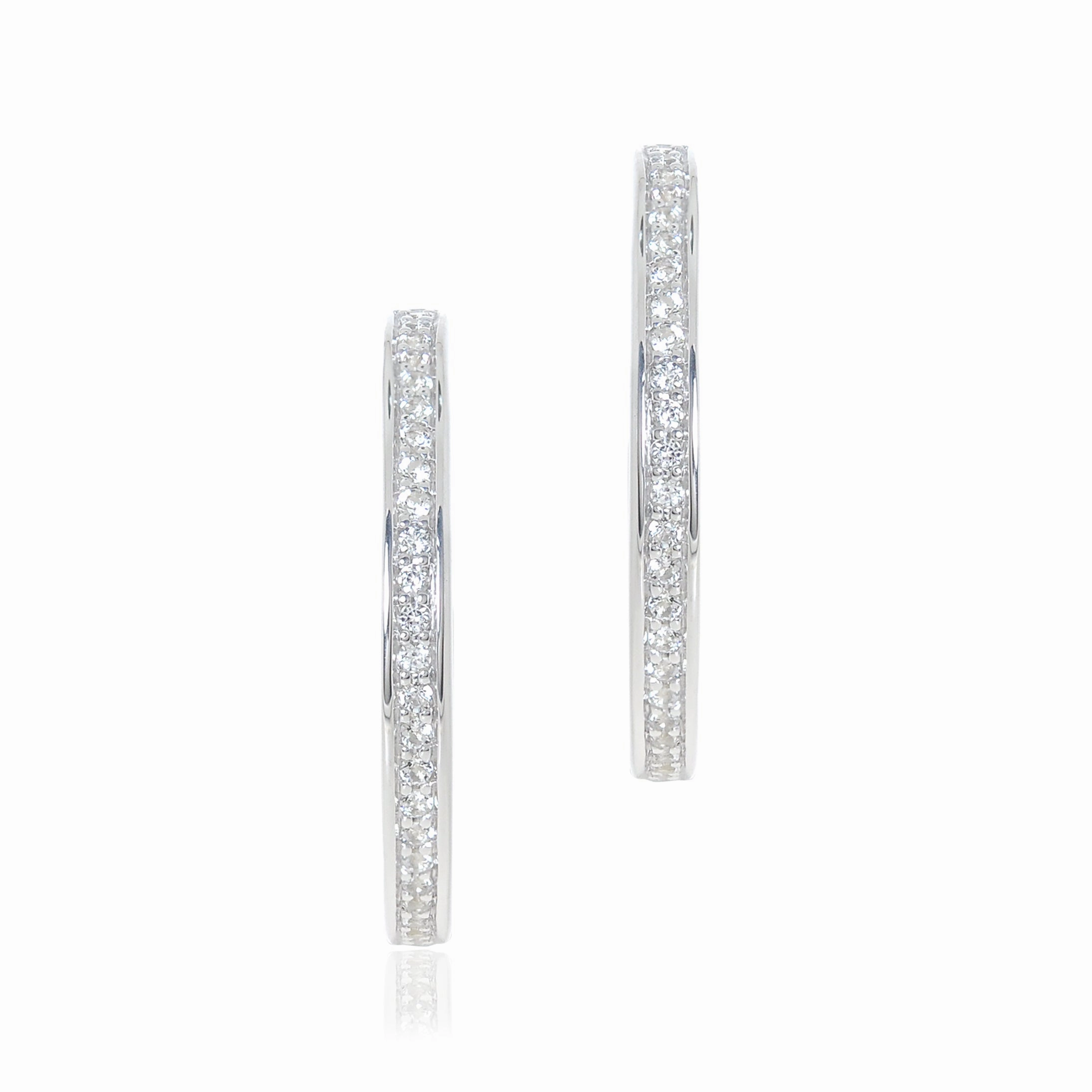 Gigi Hoop Earrings in White Topaz