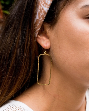 Giovana Rectangular Earrings ~Gold Plated or Silver Plated ~ SME025