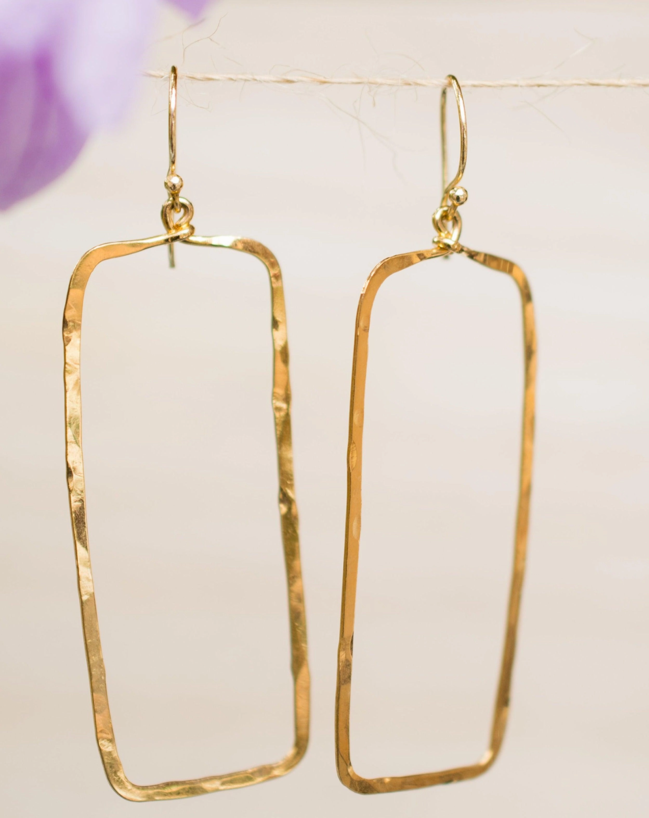 Giovana Rectangular Earrings ~Gold Plated or Silver Plated ~ SME025