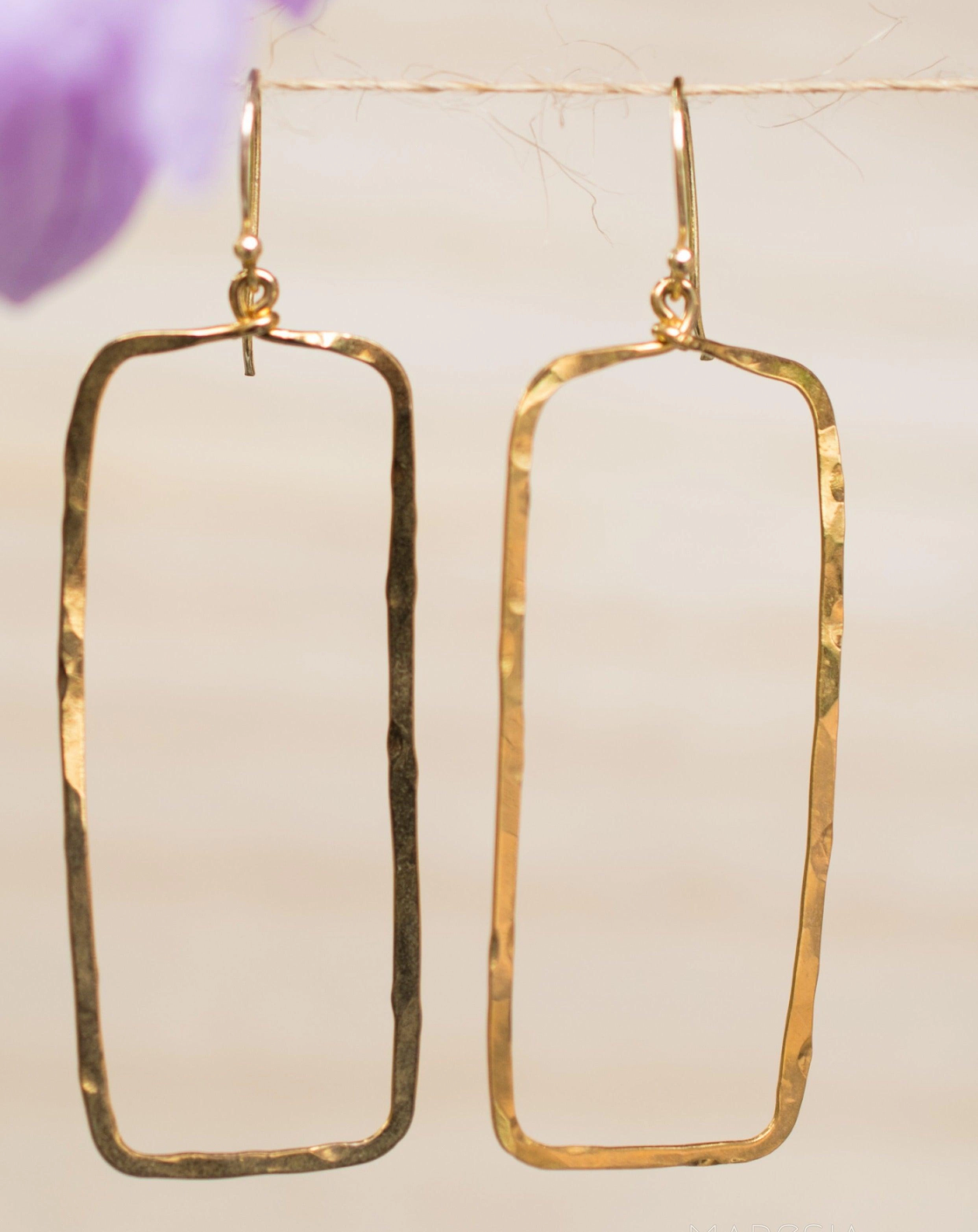 Giovana Rectangular Earrings ~Gold Plated or Silver Plated ~ SME025