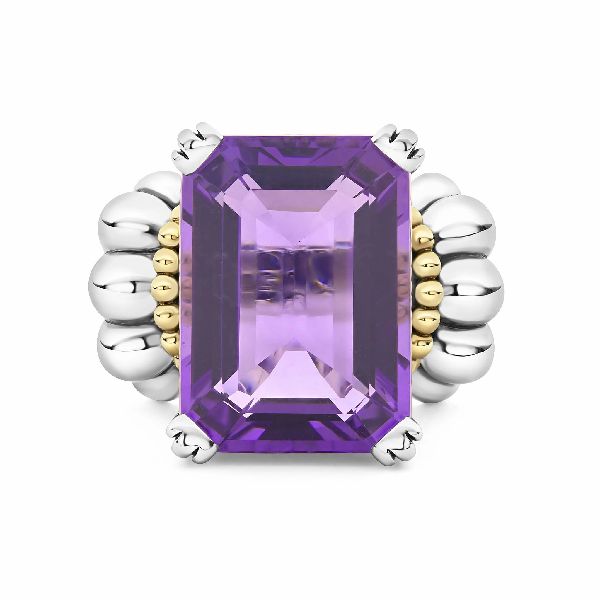 Glacier Extra Large Emerald-Cut Amethyst Ring