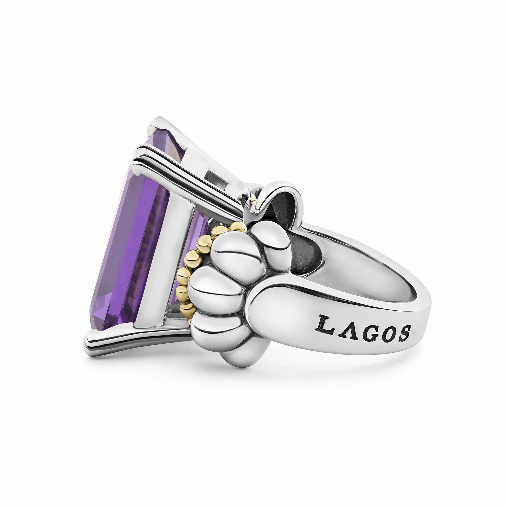 Glacier Extra Large Emerald-Cut Amethyst Ring