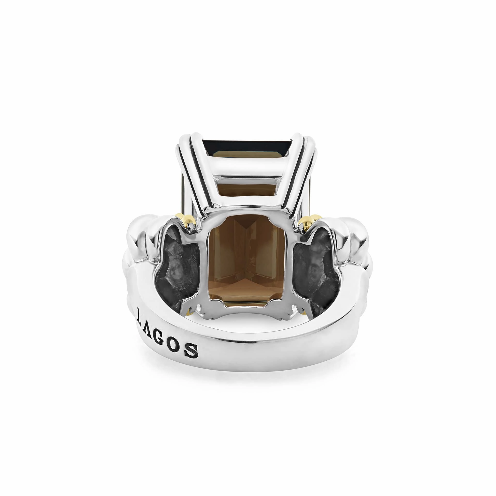 Glacier Large Emerald-Cut Smokey Quartz Ring