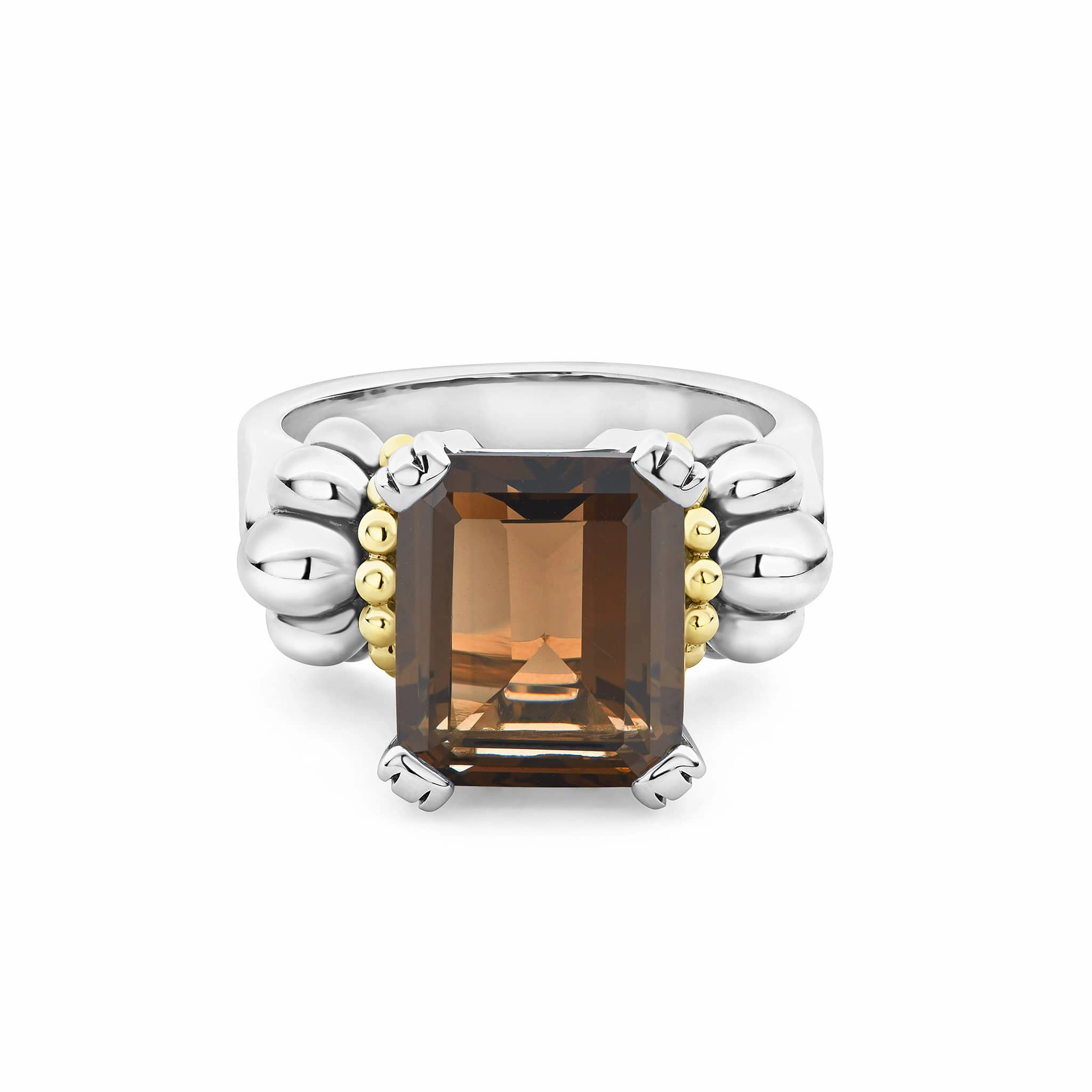 Glacier Medium Emerald-Cut Smokey Quartz Ring