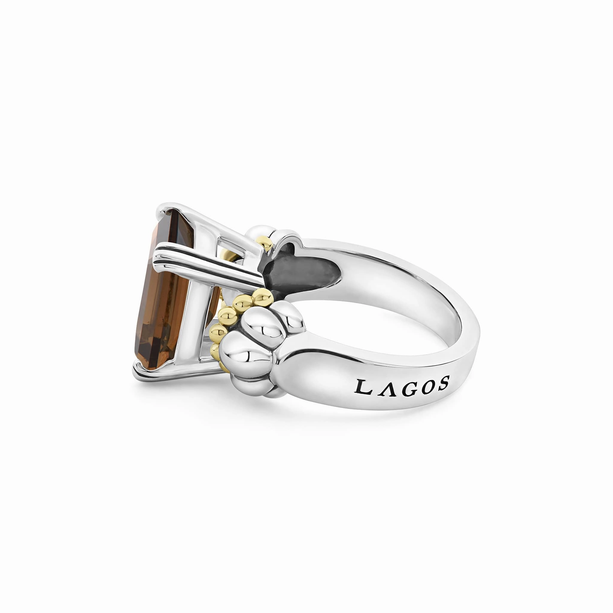 Glacier Medium Emerald-Cut Smokey Quartz Ring